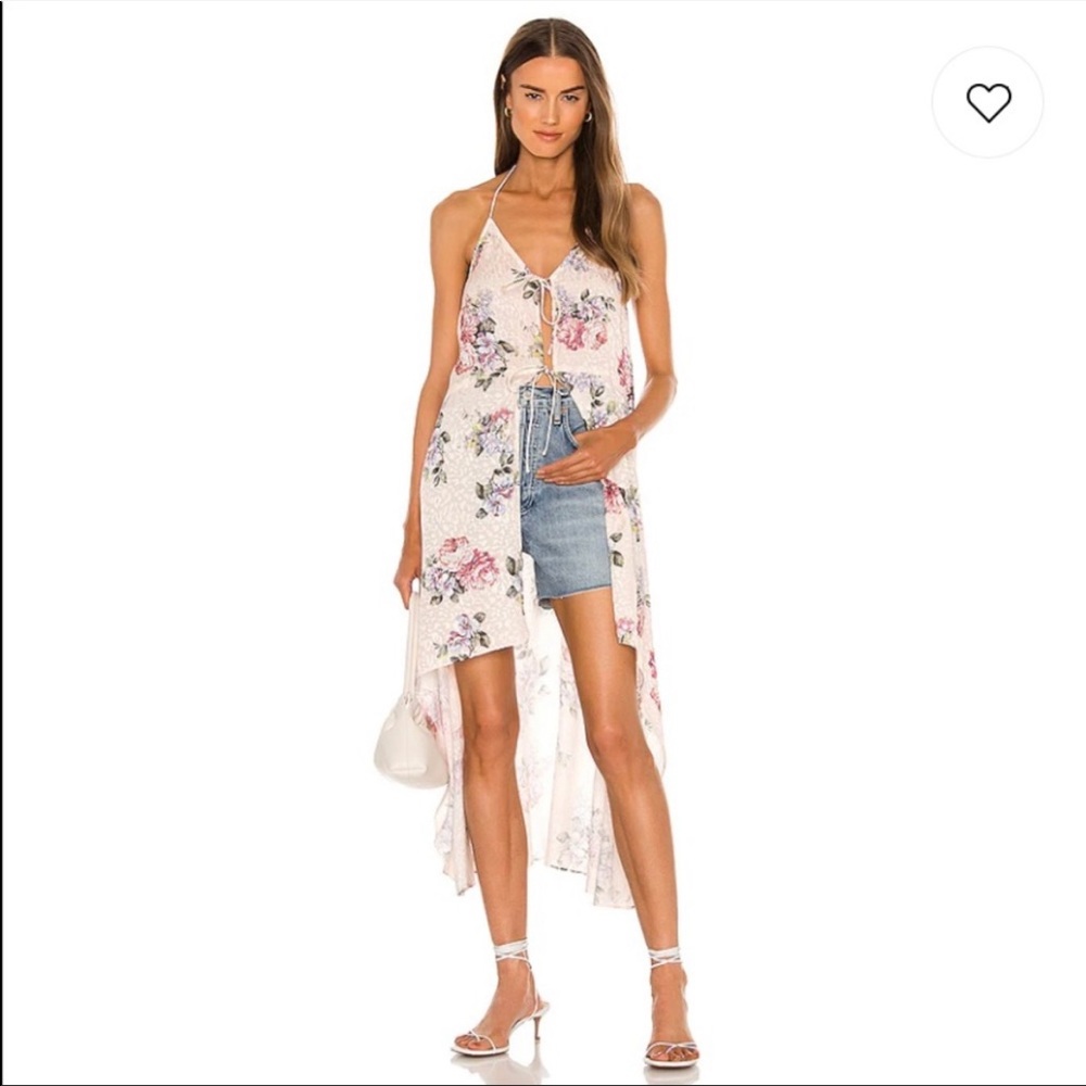 LPA Floral Halter Tunic in Cream and Pink